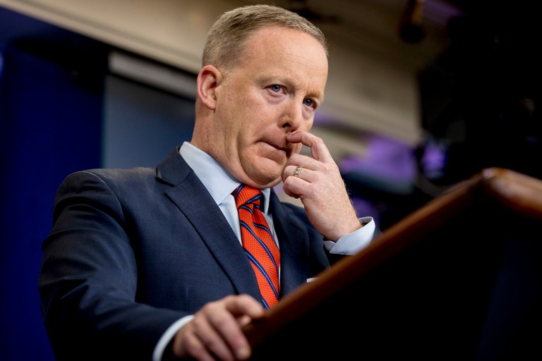 It felt almost like watching a self-assured high schooler get fact-checked in an argument at the lunch table. (AP Photo/Andrew Harnik)