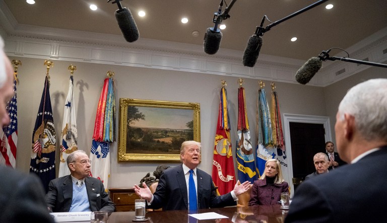 Just four days into 2018, President Trump and White House officials have taunted the press in ways that signal a long haul for journalists in 2018. (AP Photo/Andrew Harnik)