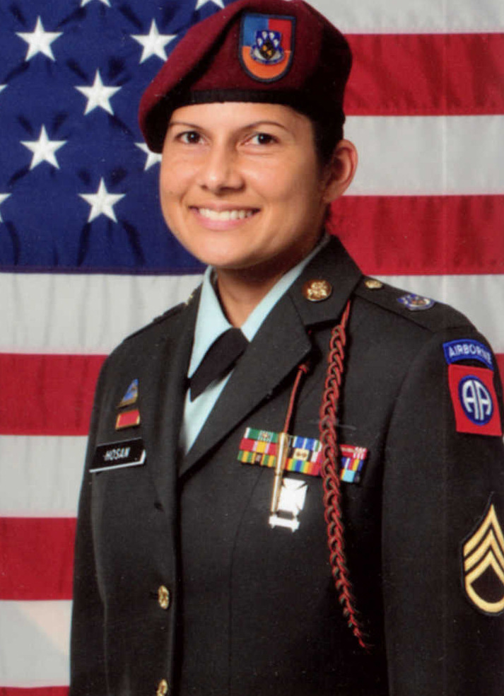 CORRECTS CHANGED NAME TO NAIDA CHRISTIAN NOVA, NOT NADIA CHRISTIAN NOVA - Sgt. 1st Class Naida Hosan is shown in this undated U.S. Army photo provided by Sgt. Nova. With her family name emblazoned on her uniform, the sergeant says she was routinely the target of derogatory remarks from other soldiers who mistakenly assumed she is a Muslim. So before deploying for her second war tour, the life-long Catholic legally changed her name to Naida Christian Nova. The 82nd Airborne, who in a federal lawsuit she claims branded her a 