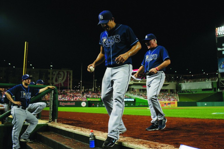 Patrick McDermott/Getty Images
Tampa Bay Rays reliever Joel Peralta was given an eight-game suspension for having pine tar on his glove.