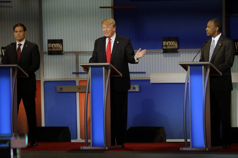 Marco Rubio and Ben Carson also tie for second place, at 13 percent each, when voters leaning towards each candidate are factored into the overall candidates' standings in New Hampshire. (AP Photo)