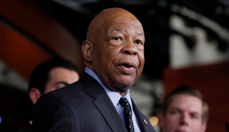 "We've got a lot of distracting going on here, and I warn the American people, and I'm saying it very clearly. They need to listen to Corker, they need to listen to Flake," Rep. Elijah Cummings, D-Md., said of the two Republican senators who have been most critical of Trump. (AP Photo/Alex Brandon)
