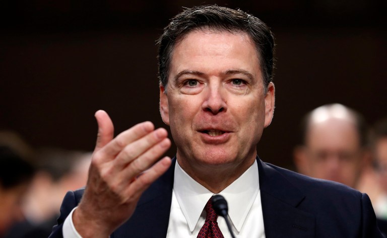 Bannon acknowledged that if James Comey, above, had not been ousted from the FBI, special counsel Robert Mueller's investigation into Russian meddling in the 2016 campaign and possible collusion with the Trump campaign would not have 