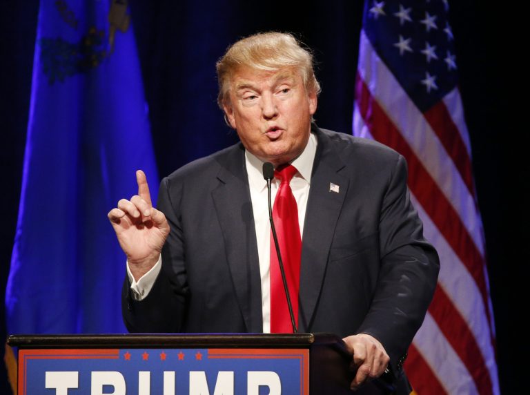 The poll finds Donald Trump earning the support of 40 percent of those surveyed followed by Ben Carson at 10 percent, Ted Cruz at 9 percent and Jeb Bush and Marco Rubio tied at 7 percent each. (AP Photo)