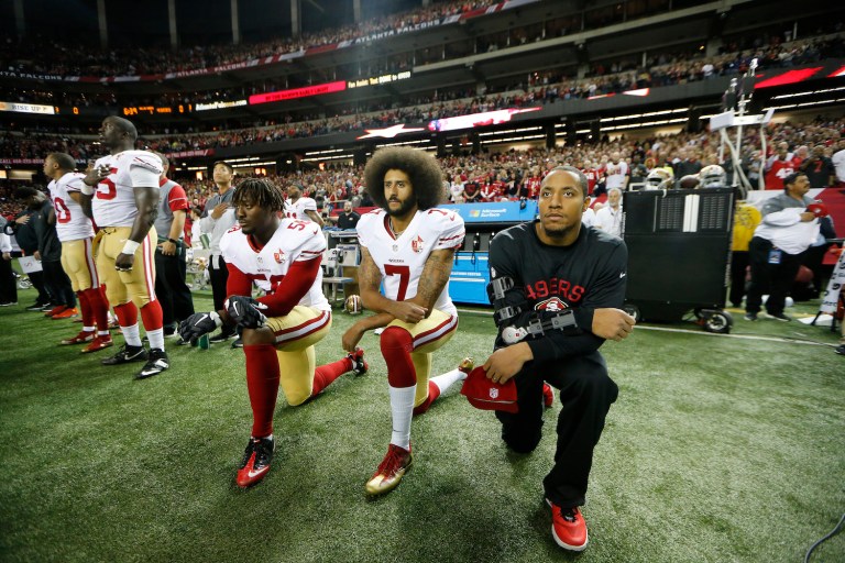 Kaepernick also pledged to donate $100,000 per month for 10 months to charities fighting social injustice. (AP Photo/John Bazemore)