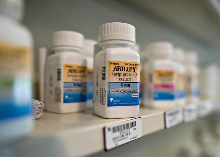 The agency issued an updated label for the antidepressant aripiprazole, the active ingredient in Abilify, Abilify Maintena and Aristada. (Bloomberg/Daniel Acker)