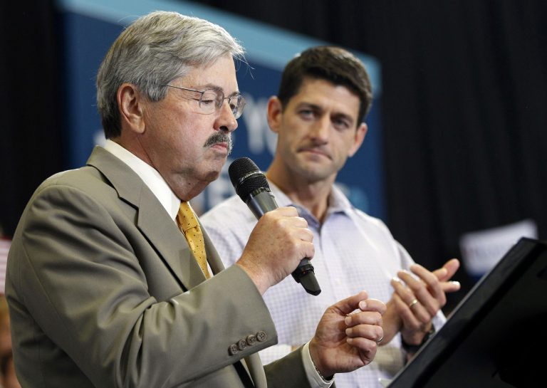Rep. Paul Ryan, R-Wis., right, will skipÃÂ a Washington fundraiser Tuesday for Iowa Gov. Terry Branstad, right. (AP File)