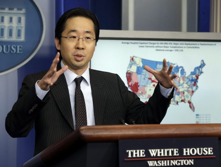 White House Chief Technology Officer Todd Park celebrated the end of the enrollment deadline on heathcare.gov by popping the cork on a bottle of champagne.