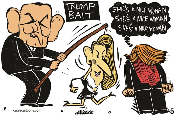 Editorial cartoon: Trump bait