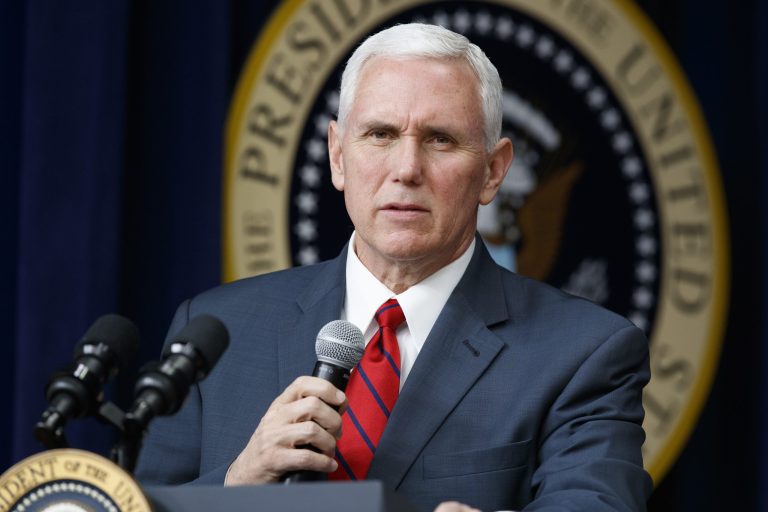 Vice President Mike Pence will spend the Easter holiday weekend visiting with leaders in South Korea. (AP Photo/Evan Vucci)