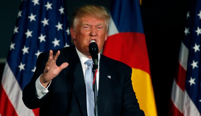 President Trump used Twitter multiple times this weekend to call for an end to the legislative filibuster. (AP Photo/Brennan Linsley)