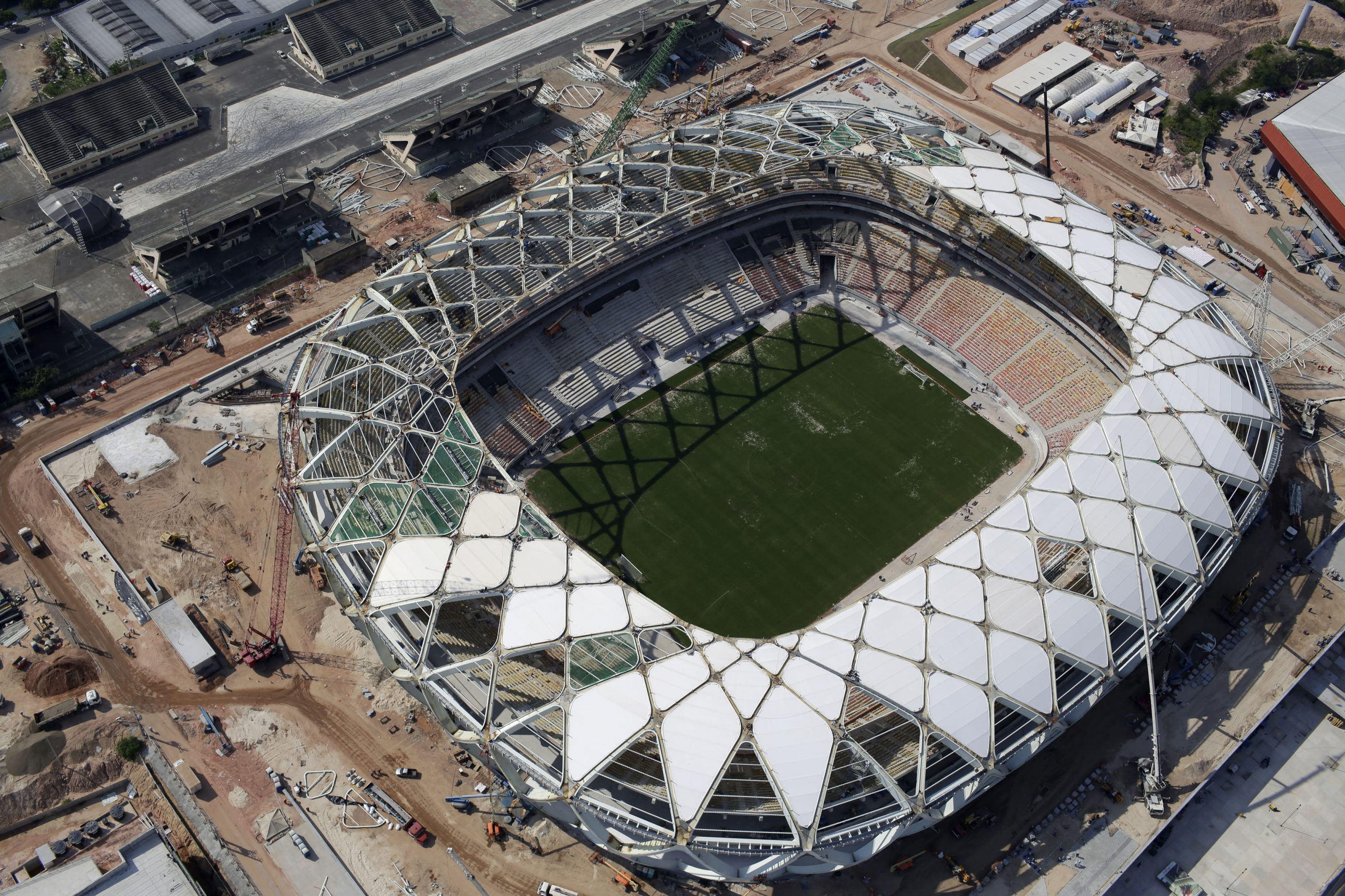 Work continues after death at World Cup stadium