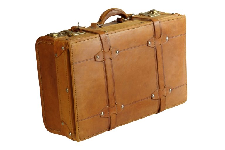 Leather suitcase