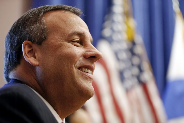 New Jersey Gov. Chris Christie attends a gathering to announce that Seton Hall University and the parent company of Hackensack University Medical Center are planning to build a private medical school, Thursday, Jan. 15, 2015, in Nutley, N.J. (AP Photo/Julio Cortez)
