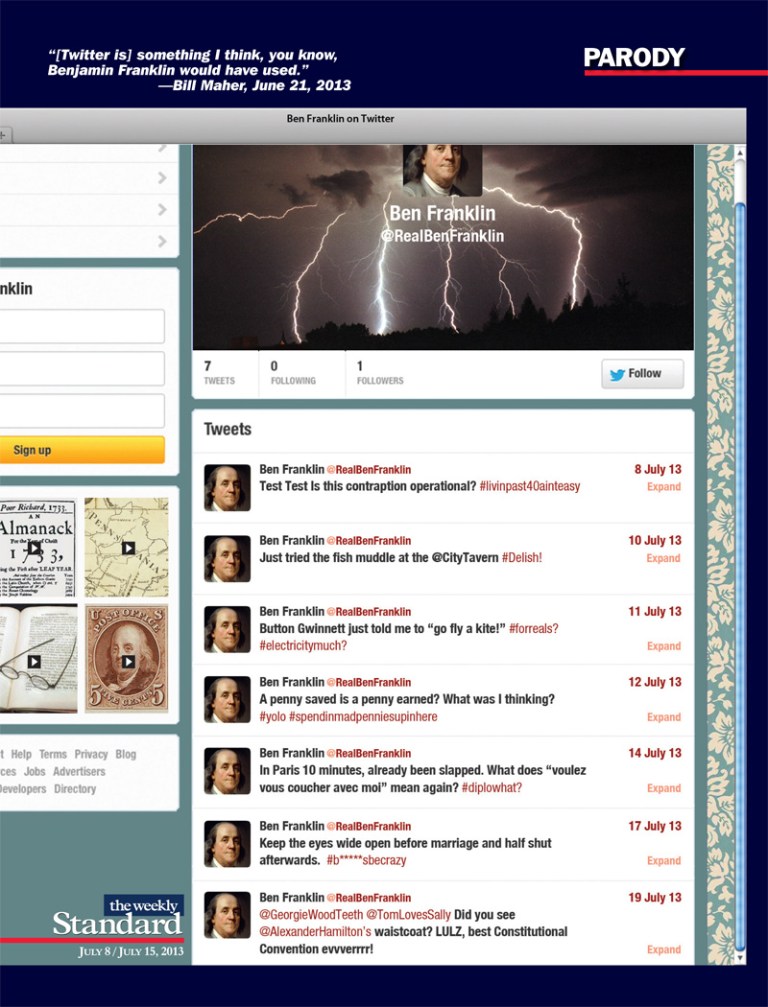 Ben Franklin’s not-so-lightning-fast tweets