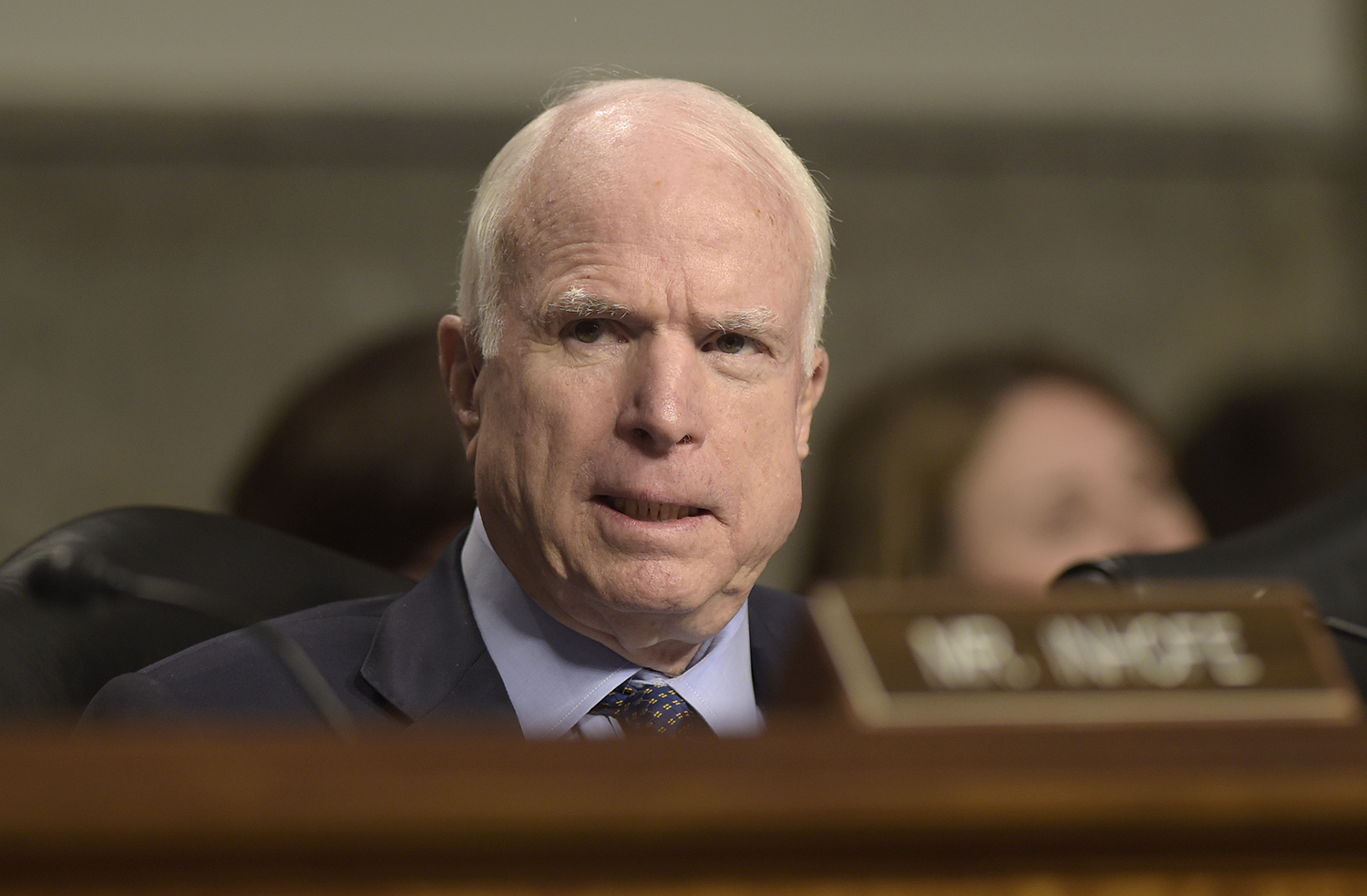 McCain snaps at reporters who keep asking about Trump flag-burning comments