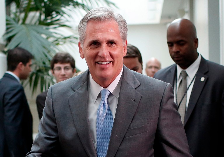Rep. Kevin McCarthy, R-Calif., leaves a meeting of the House Republican conference June 18, 2014 at the U.S. Capitol in Washington. (Photo by Win McNamee/Getty Images)