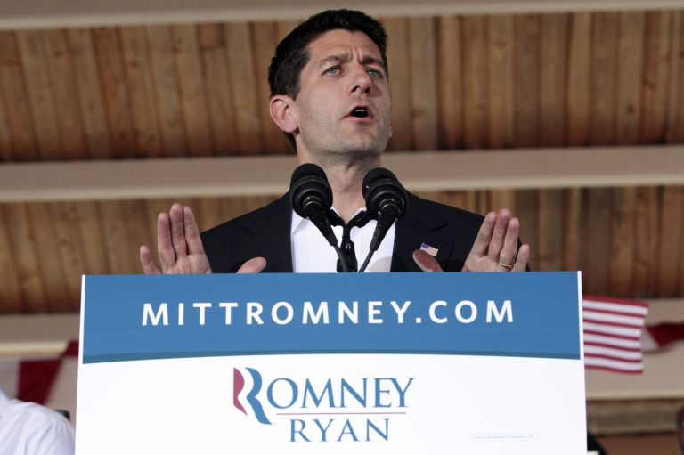 Republican presidential candidate Mitt Romney's  vice presidential running mate Rep. Paul Ryan R-Wis., speaks during a rally in Manassas (AP Photo)