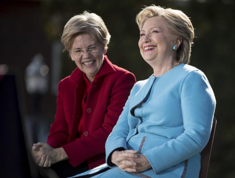 In a new Zogby Analytics survey, Sen. Elizabeth Warren is winning key battleground states in a 2020 matchup with President Trump that Hillary Clinton lost in 2016. (AP Photo/Andrew Harnik)