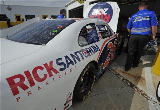 Santorum sponsors a car for NASCAR’s Daytona 500