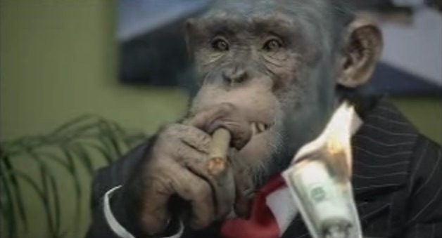 The hackers used a 2007 Super Bowl commercial for a job-seeking website that showed monkeys in an office. Victims who attempted to watch the commercial downloaded malware in the process. (image courtesy screenshot)