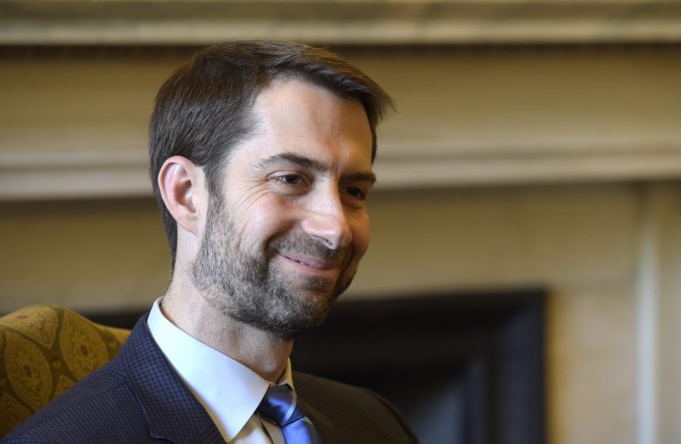 Sen. Tom Cotton, R-Ark., wrote Saturday that President Trump's missile strike against Syria restored America's 'damaged credibility.' (AP Photo/Susan Walsh)