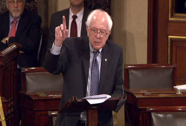 Sen. Bernie Sanders, I-Vt., speaks on the floor of the Senate on Capitol Hill on Dec. 10, 2010. (AP/Senate Television)