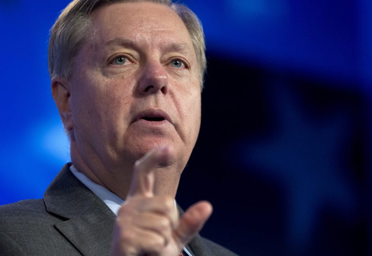 Republican presidential candidate, Sen. Lindsey Graham, R-S.C., speaks during the Values Voter Summit, held by the Family Research Council Action, Saturday, Sept. 26, 2015, in Washington. ( AP Photo/Jose Luis Magana)