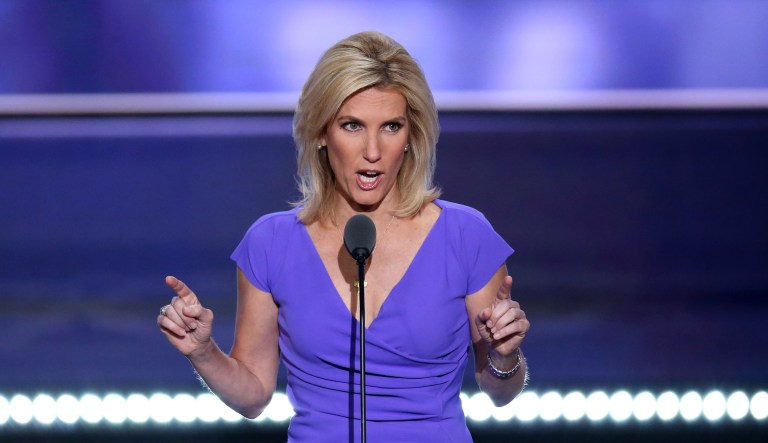 Laura Ingraham was an early supporter of Donald Trump's during the 2016 campaign, though she has on occasion lightly criticized him when she believes he has veered into distracting conflicts with other Republicans or the media. (Daniel Acker/Bloomberg)