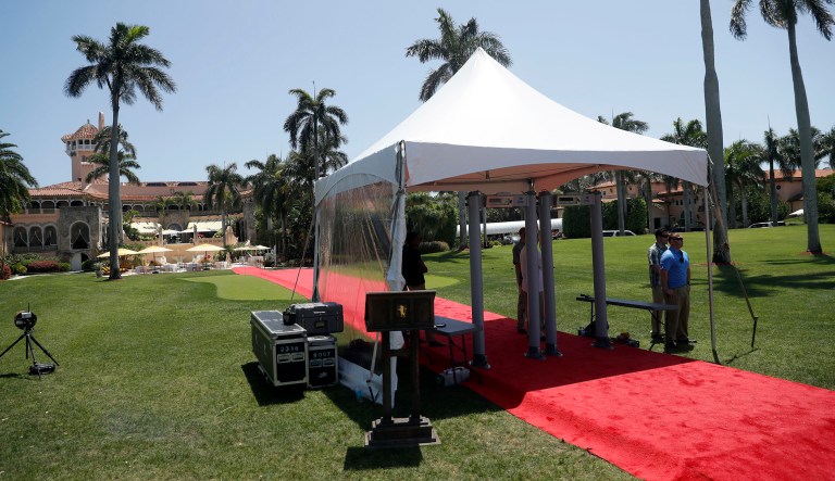 At least 14 charities have canceled events at President Trump's Mar-a-Lago resort in Palm Beach, with some suggesting the president's brand is too toxic to be associated with. (AP Photo/Alex Brandon)