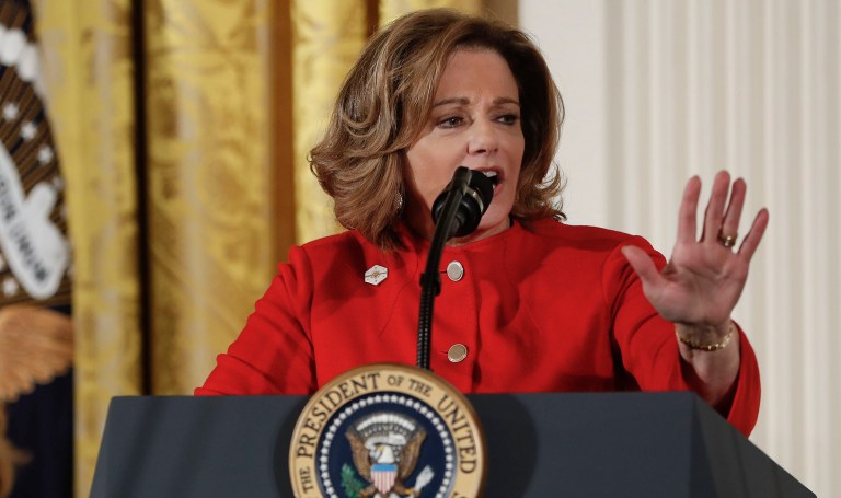 K.T. McFarland, who later served as deputy national security adviser, is now Trump's nominee to be U.S. ambassador to Singapore. (AP Photo/Pablo Martinez Monsivais)