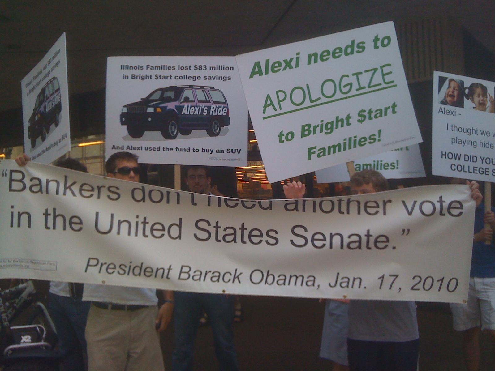 Protesting Obama and Giannoulias