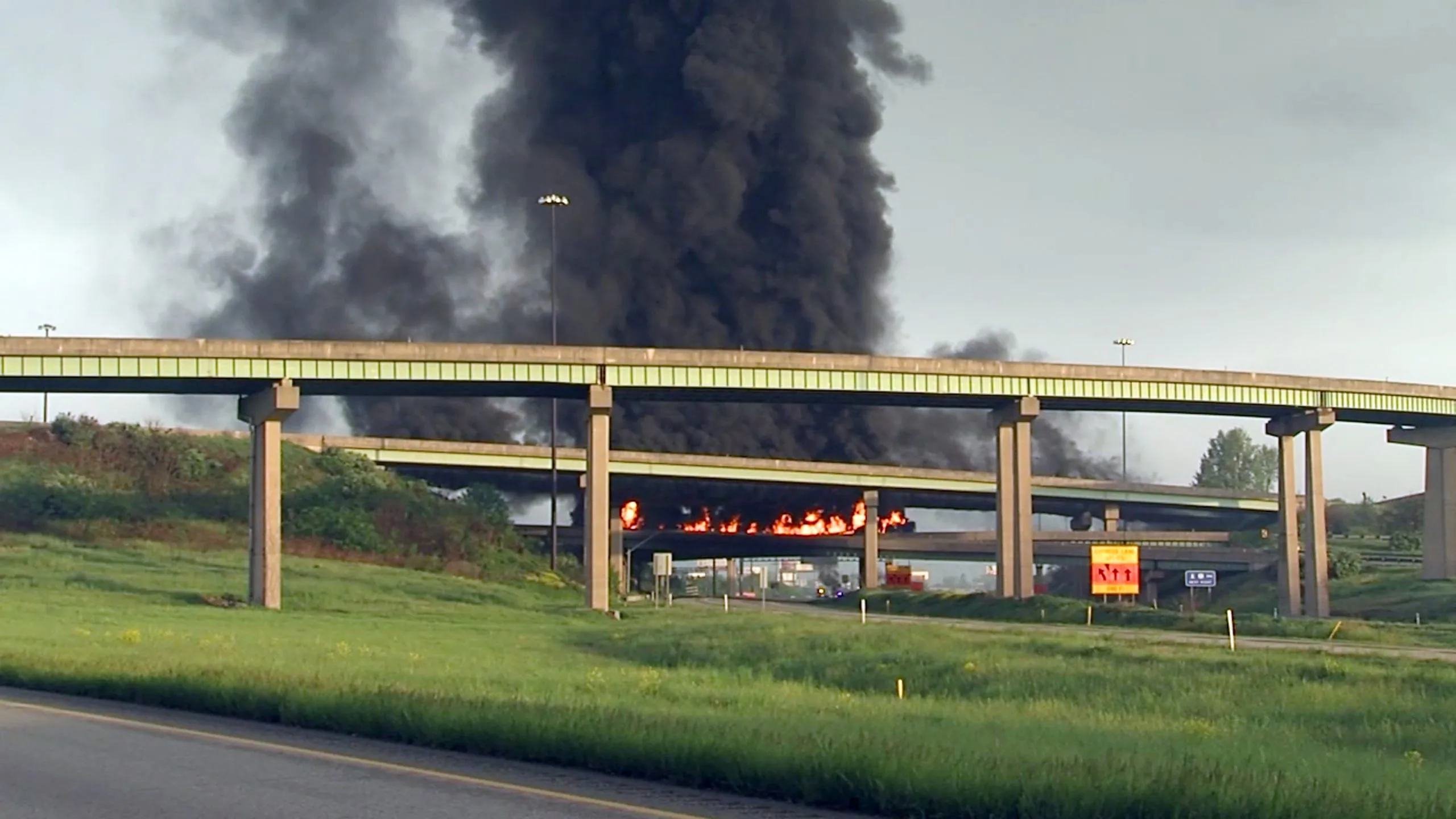 Diesel truck explosion closes busy Pa. interstate