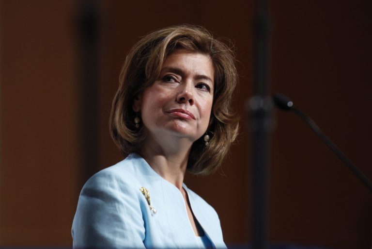 Maria Contreras-Sweet, Chairwoman of PROMERICA Bank, arrives to speak at the Congressional Hispanic Caucus Institute (CHCI) in Washington, Monday, Sept. 13, 2010. (AP Photo/Charles Dharapak)