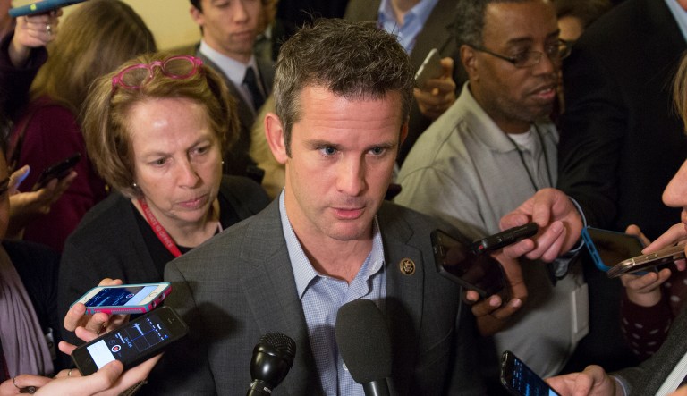 Rep. Adam Kinzinger, R-Ill., slammed some of his social media followers Tuesday. (AP Photo/Matt Rourke)