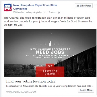 Brown’s Closing Argument: A Vote For Shaheen a Vote For Amnesty