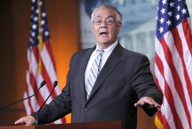Tim Carney: "Do you you think the revolving door continues to be a problem in Washington?" Barney Frank: "Not as much as people think. But I did what I could." (AP Photo)