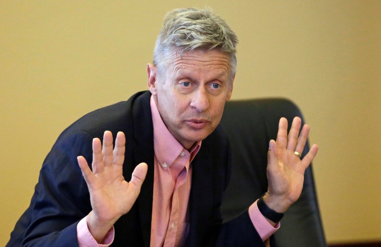 Libertarian presidential candidate Gary Johnson is in 