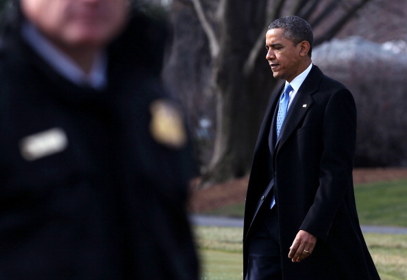 WASHINGTON, DC - FEBRUARY 04:  U.S. President Barack Obama walks toward Marine One while departing the White House, February 4, 2013 in Washington, DC. President Obama is traveling to Minnesota to rally support for his new gun control proposals.  (Photo by Mark Wilson/Getty Images)