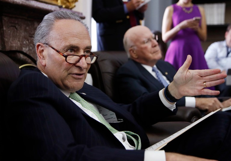 Schumer is demanding the Justice Department appoint a special prosecutor to examine alleged Russian connections with the Trump campaign. (AP Photo/Manuel Balce Ceneta)