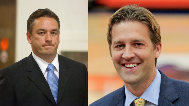 Shane Osborn, left, and Ben Sasse are competing in the Nebraska Republican Senate primary. (AP Photos)