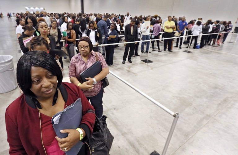 Private-sector forecasters had expected jobless claims to drop back to 255,000. (Bob Andres/Atlanta Journal-Constitution via AP)