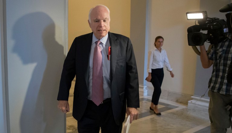 Sen. John McCain said Tuesday he will strip language from a bill authorizing defense spending that would have expanded U.S. military cooperation with Myanmar. This was in reaction to ongoing strife in Myanmar, formerly known as Burma, where the country's Rohingya Muslim population has been forced to flee to Bangladesh, causing a humanitarian crisis. (AP Photo/J. Scott Applewhite)