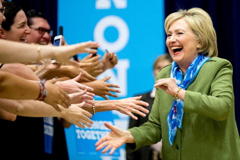 Much of Hillary Clinton's post-convention poll surge appears to stem from her improved standing among her own party members. (AP Photo/Andrew Harnik)