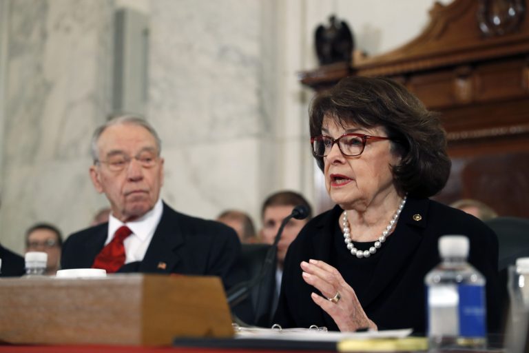 The statement from Sen. Dianne Feinstein, D-Calif., comes after Senate Judiciary Chairman Chuck Grassley, R-Iowa, said last week he would call both Paul Manafort and Donald Trump Jr. to testify before the committee. (AP Photo/Alex Brandon)