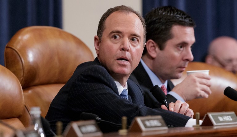 Rep. Adam Schiff, D-Calif., and Rep. Devin Nunes, R-Calif., are touting competing House Intelligence memos: the Democratic memo said to refute surveillance abuses outlined in the Republican one. (AP Photo/J. Scott Applewhite)