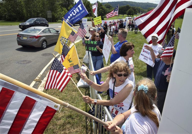 But 88 percent of Trump voters are still backing their man. (AP Photo/Mel Evans)