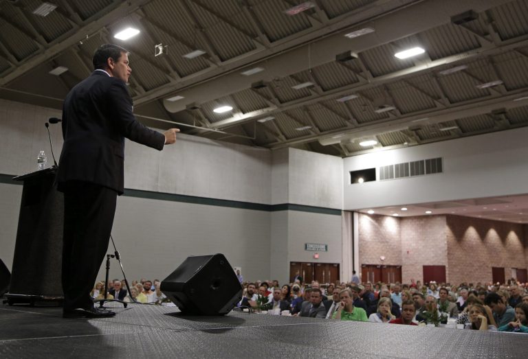 Sen. Marco Rubio, R-Fla., speaks to supporters during the fourth annual 