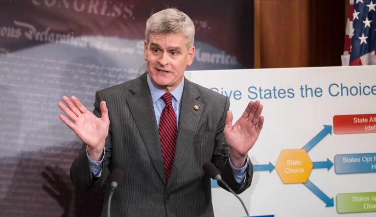 Sen. Bill Cassidy, R-La., held a meeting with several insurers and Republican senators on the health of the individual market. (AP Photo/J. Scott Applewhite)
