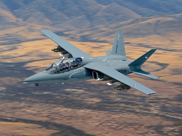 Textron, with its Scorpion aircraft, is expected to enter the Air Force competition for a light attack aircraft. (Textron photo)